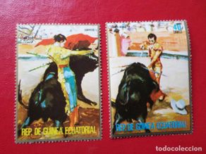 Selos: *guinea ecuatorial, 1975, la corrida, 2 sellos usados
